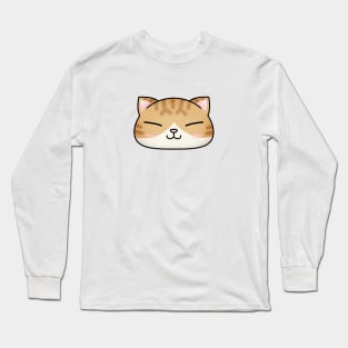 Cute Orange Tuxedo Cat Face Long Sleeve T-Shirt